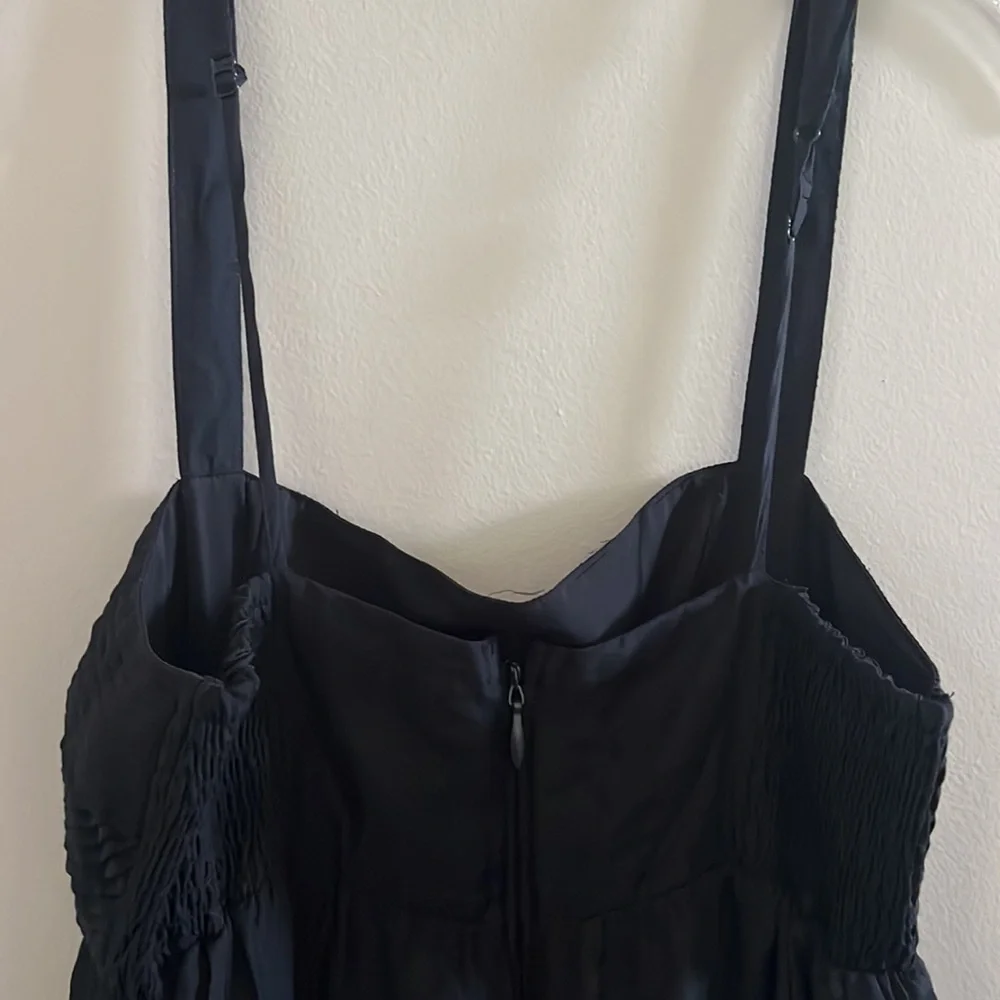 Abercrombie & Fitch Tiered Ruched Babydoll Emerson Maxi Dress | M petite - Picture 5 of 10